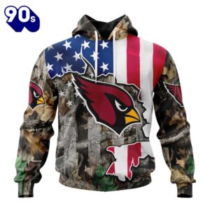 Customized NFL Arizona Cardinals USA Flag Camo Realtree Hunting Unisex Tshirt