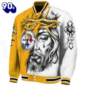 Customized Pittsburgh Steelers Jesus Tears Gold White Jacket