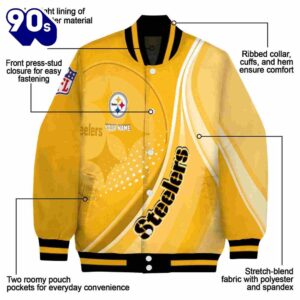 Customized Pittsburgh Steelers Wave Patterns Gold Jacket