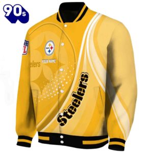 Customized Pittsburgh Steelers Wave Patterns Gold Jacket