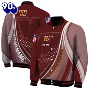 Customized Washington Commanders Wave Patterns Burgundy Jacket