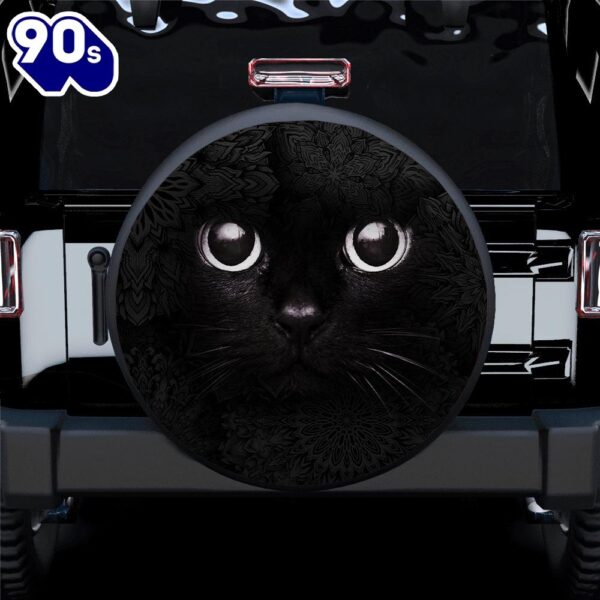 Cute Black Cat Car Spare Tire Cover Gift For Campers