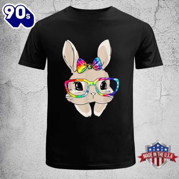 Cute Bunny Face Tie Dye Glasses Easter Day Kids Girls Adults Womens Easter Shirt