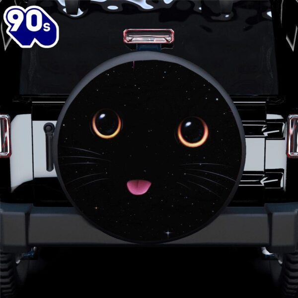 Cute Cat Face Star Car Spare Tire Covers Gift For Campers