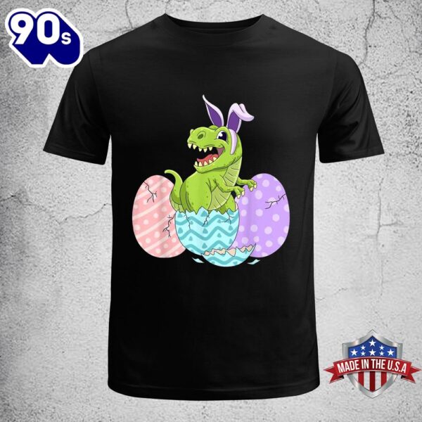 Cute Easter Dinosaur T Rex Bunny Toddler Kids Shirt, Easter Gifts For Families