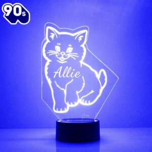 Cute Kitten Night Light Personalized Free Led Night Lamp  Gift Christmas