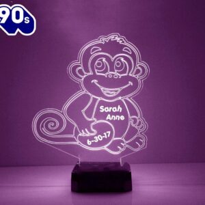 Cute Monkey Night Light Personalized Free Led Night Lamp  Gift Christmas