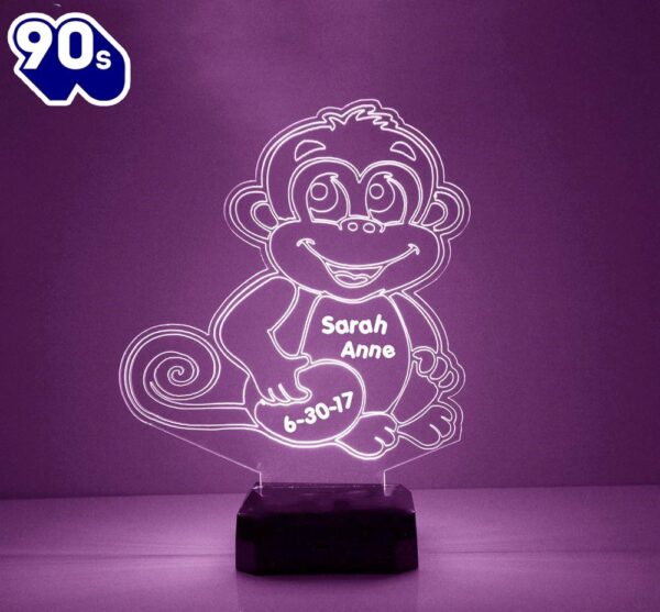 Cute Monkey Night Light Personalized Free Led Night Lamp  Gift Christmas