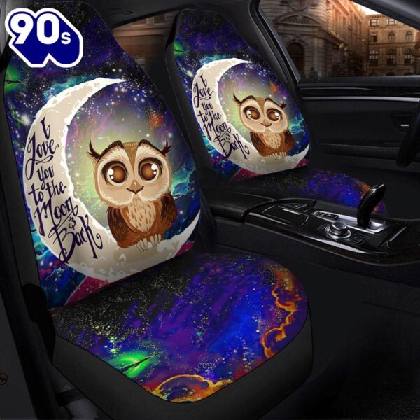 Cute Owl Love You To The Moon Galaxy Car Seat Covers