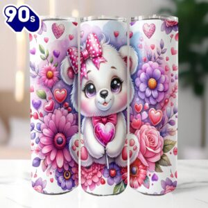 Cute Teddy Bear Valentines Tumbler…