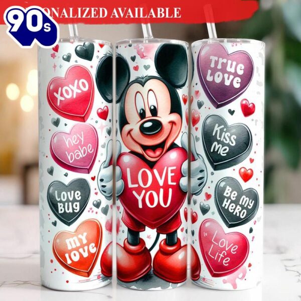 Cute Valentine Mickey Mouse Love You XOXO 20oz Tumbler