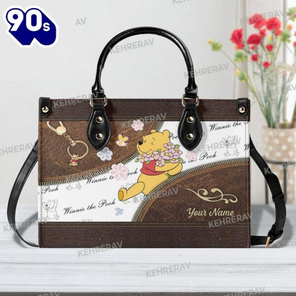 Cute Winnie The Pooh Leather Handbag