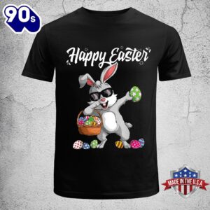 Dabbing Rabbit Easter Gift Eggs Dab Boys Girls Kid Easter Bunny Shirt