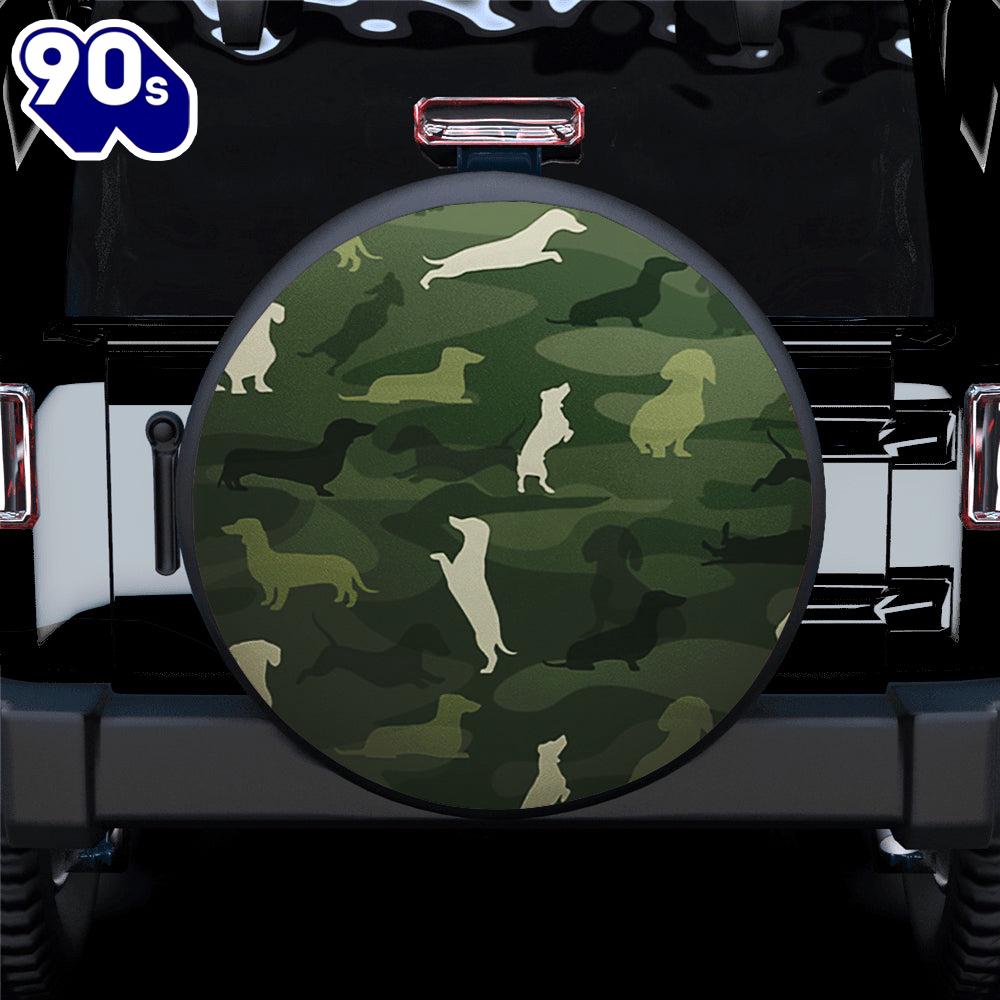 Dachshund Camouflage Army Style Car Spare Tire Cover Gift For Campers Dachshund Camouflage Army Style Car Spare Tire Cover Gift For Campers