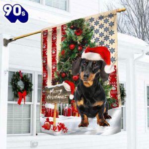 Dachshund Dog Christmas American Flag…