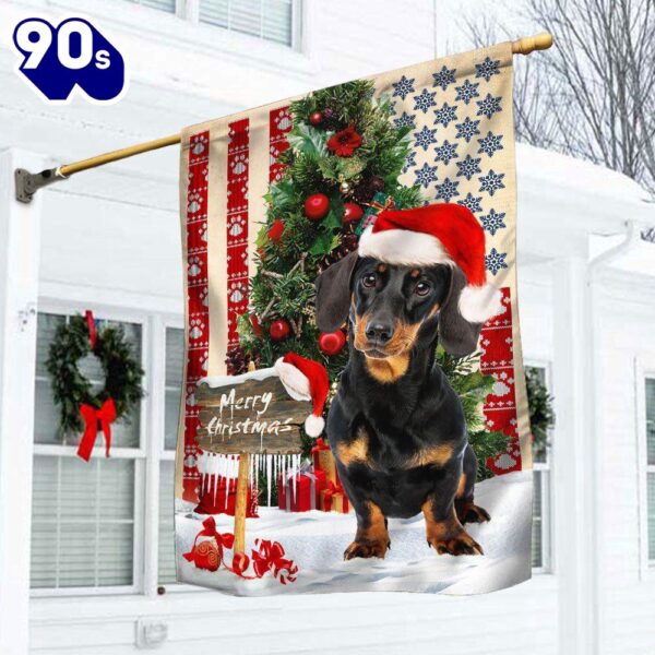 Dachshund Dog Christmas American Flag  Decorate For Christmas