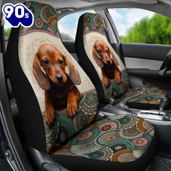 Dachshund Mandala Custom Car Seat Covers