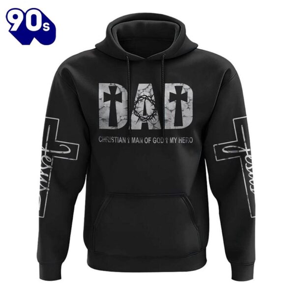 Dad Jesus Black And White 3D Hoodie