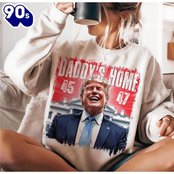 Daddys Home White House Pink Trump 2024, Maga Supporter Election 2024 Graphic Shirt