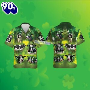 Dairy Cow Shamrock St Patricks Green Aloha Shirt 2025