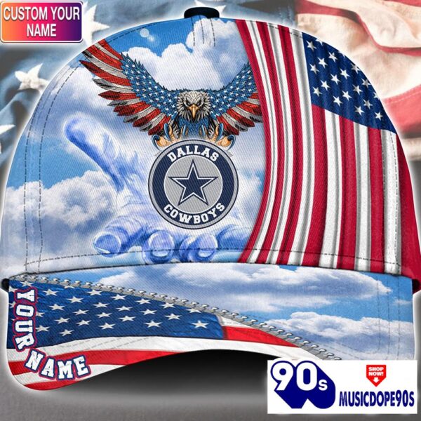 __Dallas Cowboys Cap Pride US 4th Of July Cap Veterans Cap Custom Name