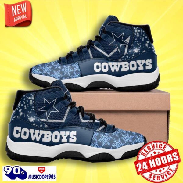 Dallas Cowboys Football Team Air Jordan 11 Style Sneakers For Real Fans