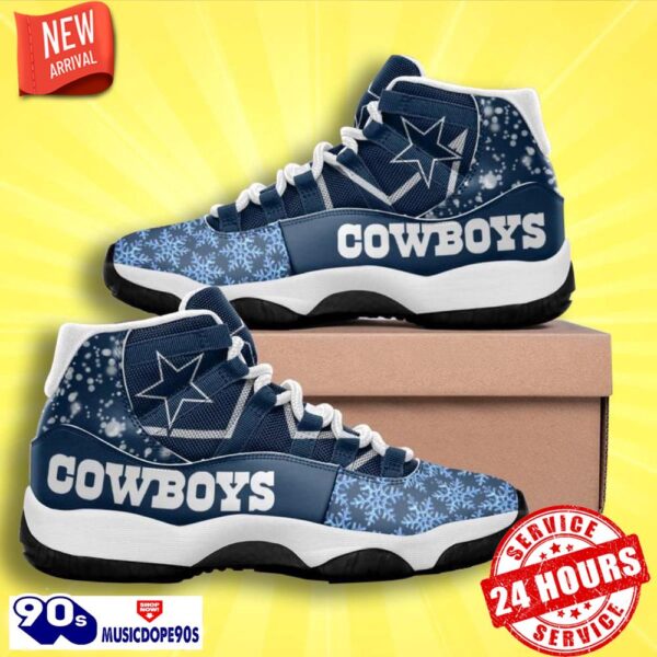 Dallas Cowboys Football Team Air Jordan 11 Style Sneakers For Real Fans