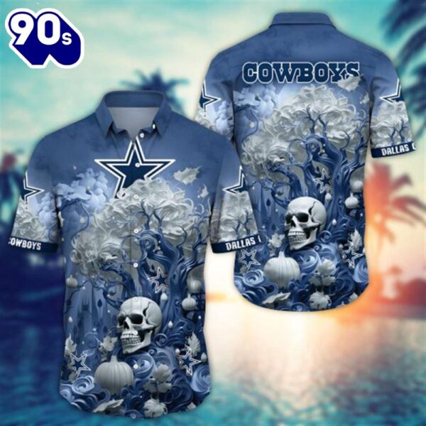 Dallas Cowboys Halloween Skull Pumpkin – NFL Hawaiian Shirt