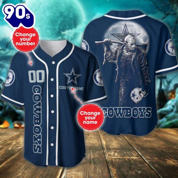 Dallas Cowboys Horror Movie Personalized Baseball Jersey