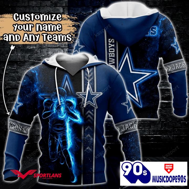 Dallas Cowboys NFL Custom Name 3D Hoodie Teams Shirt For Fans Dallas Cowboys NFL Custom Name 3D Hoodie Teams Shirt For Fans