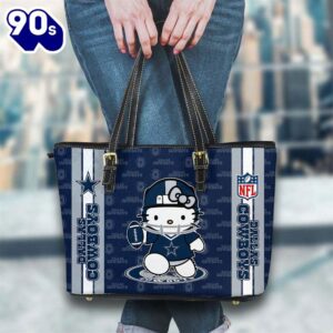 Dallas Cowboys NFL Kitty Women Leather Tote Bag   Gift For Christmas