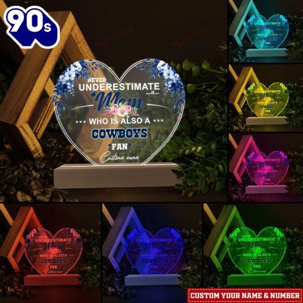 Dallas Cowboys NFL Personalized 3D Led Light Gift For Mom  – Christmas Night Light