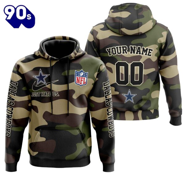 Dallas Cowboys Personalized Hoodie-Zip Hoodie Camo Style