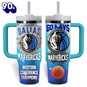 Dallas Marvericks NBA Custom Stanley Quencher 40oz Stainless Steel Tumbler With Handle