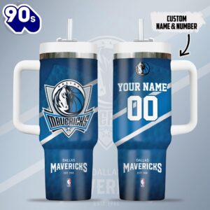 Dallas Mavericks NBA Custom Stanley Quencher 40oz Stainless Steel Tumbler With Handle