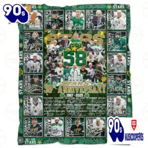 Dallas Stars 58th Anniversary 1967-2025 Fleece Blanket