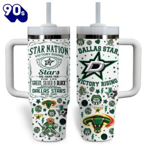Dallas Stars NHL Custom Stanley Quencher 40oz Stainless Steel Tumbler With Handle   – NHL Tumbler 40oz