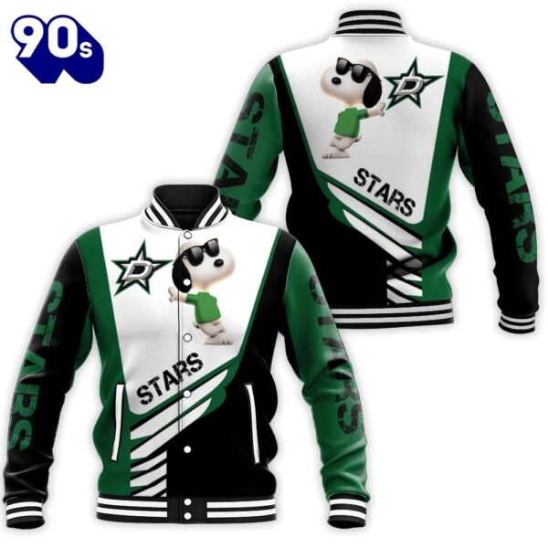 Dallas Stars Snoopy For Fans 3D Baseball Jacket For Men Women