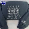 Dancing Skeleton Embroidered Sweatshirt Gift Christmas