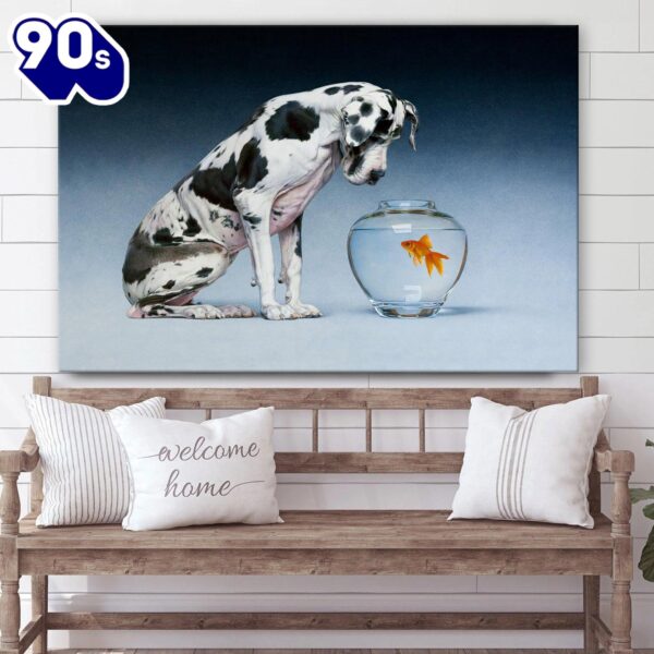 Dane And Fish Canvas Wall Art  Poster Gift Christmas
