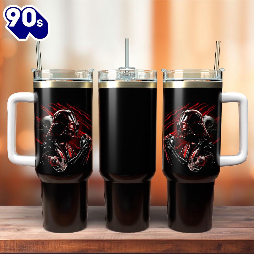 Darth Vader Star Wars Movie Custom Stanley Quencher 40oz Stainless Steel Tumbler With Handle For Fans Darth Vader Star Wars Movie Custom Stanley Quencher 40oz Stainless Steel Tumbler With Handle For Fans