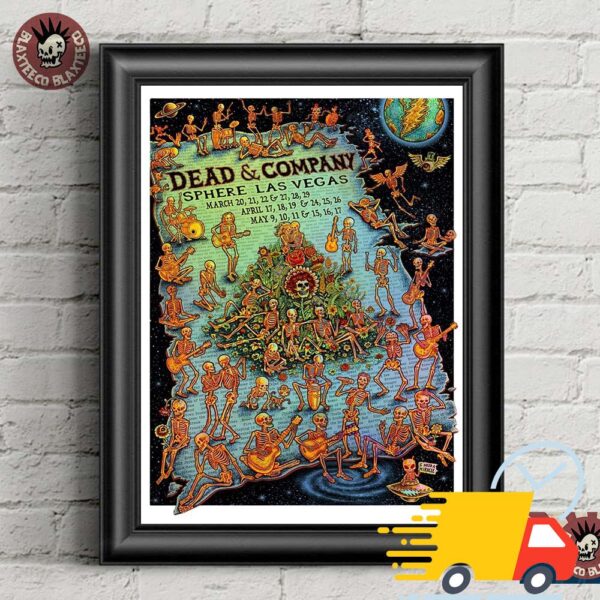 Dead And Company Dead Forever 2025 Live At Sphere Las Vegas Tour Dates Poster On March April And May Grateful Dead Floating Through Space Canvas
