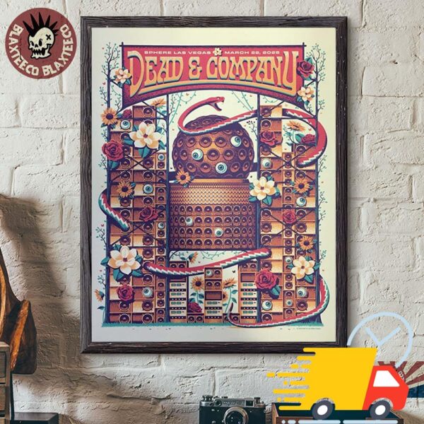 Dead And Company Sphere Las Vegas Dead Forever 2025 Night 3 Gig Poster On March 22 2025 Canvas