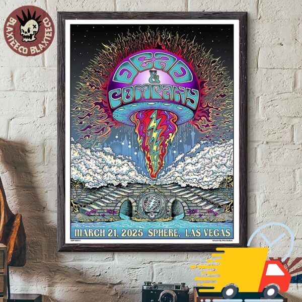 Dead And Company Sphere Las Vegas Gig Poster Night 2 On March 21 2025 Cosmic Mushroom Voyage Canvas