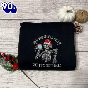 Dead Inside Skeleton Embroidered Sweatshirt…