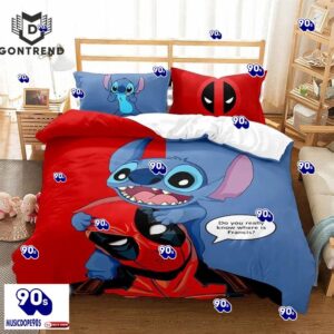 Deadpool And Stitch Bedding Set