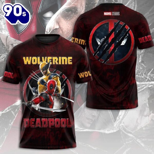 Deadpool And Wolverine Kiss Me Like You Miss Me Well Come Here 3D T-Shirt  For Fans