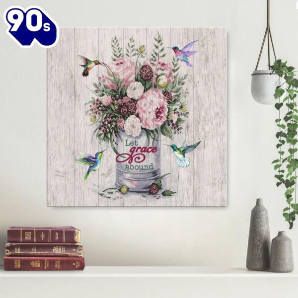 Decor Let Grace Abound Canvas Wall Art  Poster Gift Christmas