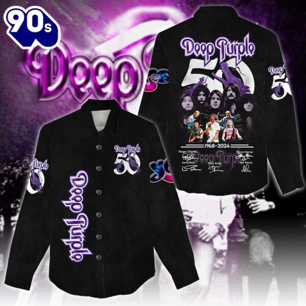 Deep Purple 3D Linen Shirt New Trend