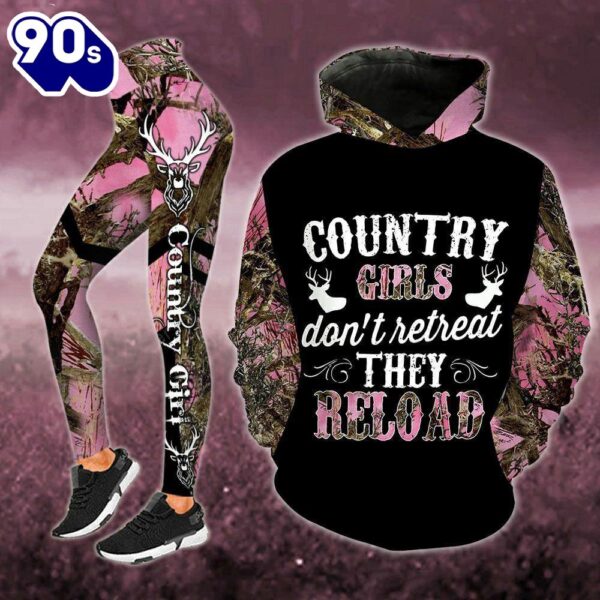 Deer Country Girls All Over Print Leggings Hoodie Set Outfit For Women Gift Xmas